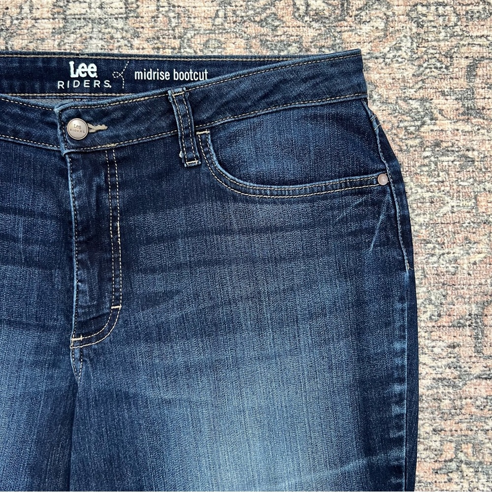 Lee Riders Bootcut Jeans Womens 16 Long Mid Rise Stretch - Picture 4 of 14